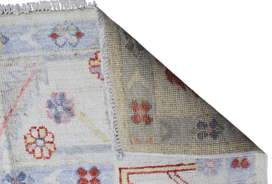 Festival of Motifs - Hand-Knotted Oushak Rug from Afghanistan (7.10 × 9.8 ft) - 21