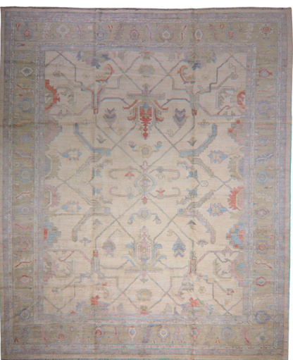 Timeless Geometry - Light-Filled Afghan Oushak (12′1″ × 14′7″) - 2811