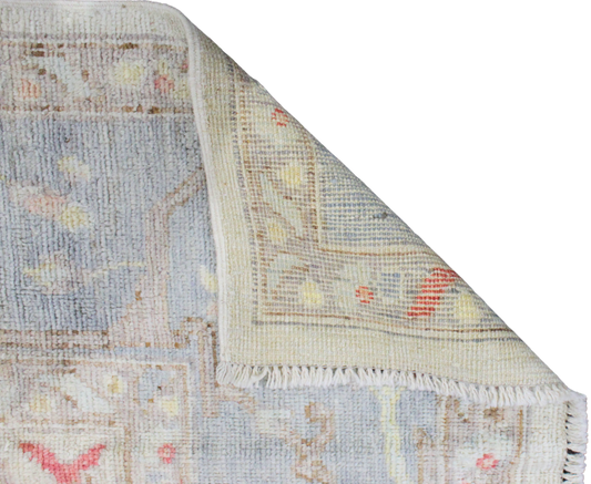 Soft Elegance - Hand-Knotted Oushak Rug from Afghanistan (7.8 × 9.9 ft) - 6