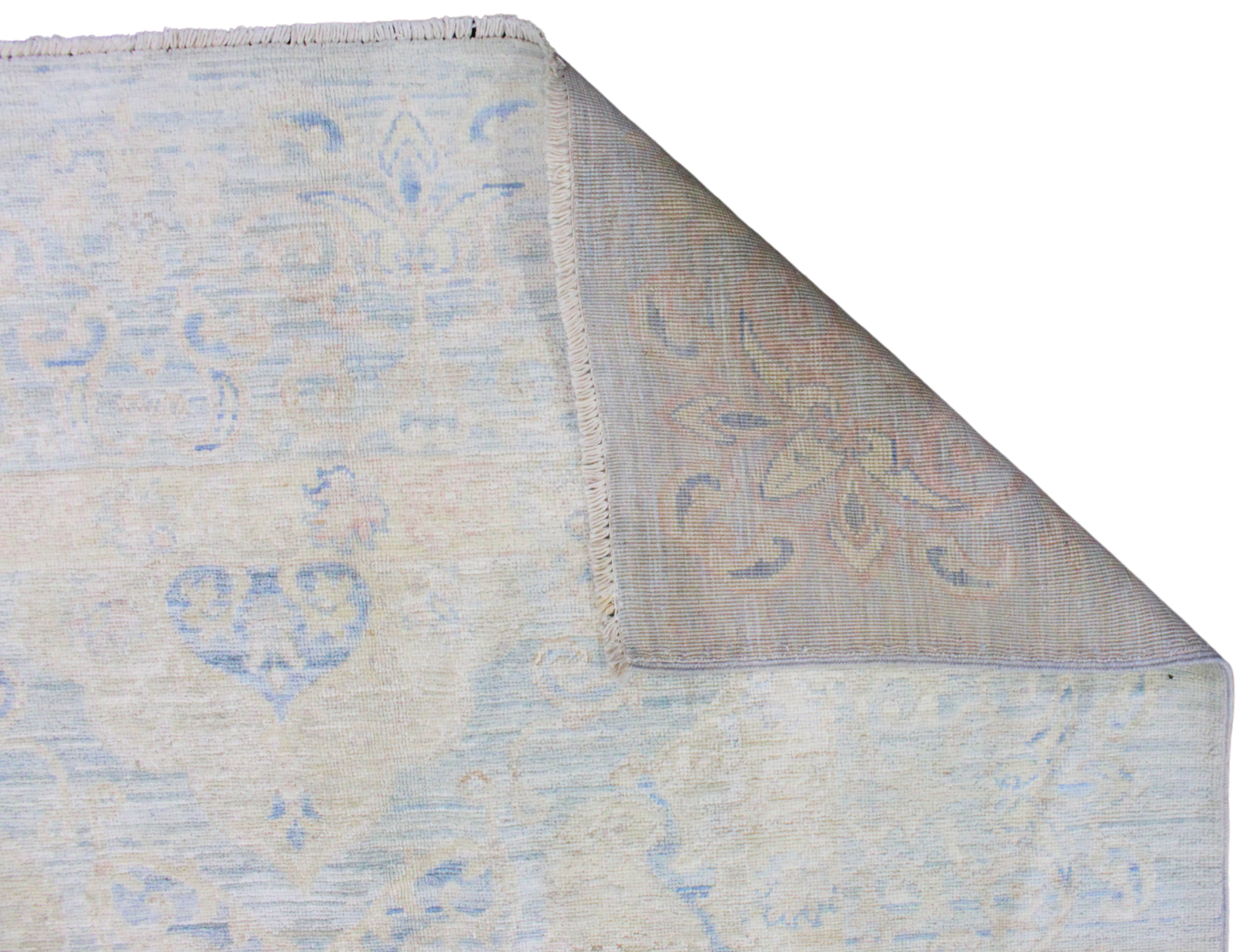 Frosted Elegance - Hand-Knotted Oushak Rug from Afghanistan (7.8 × 9.9 ft) - 33