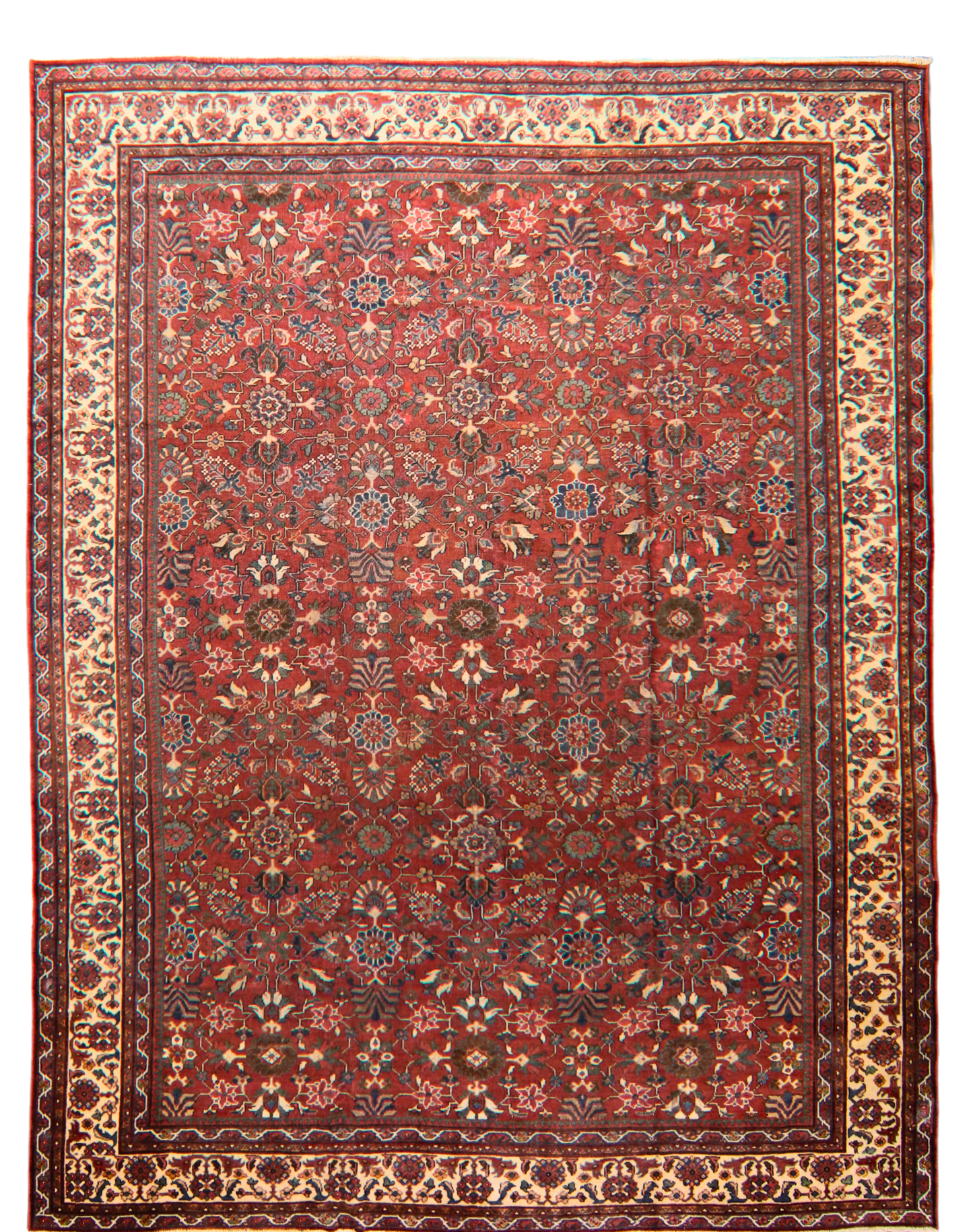 Garden of Harmony - Antique Mahal Rug from Persia (10.7 × 13.8 ft) - 1746