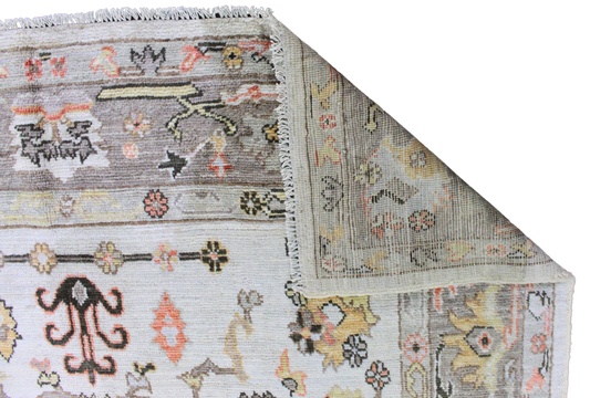 Botanical Rhythm - Hand-Knotted Oushak Rug from Afghanistan (5.10 × 8.8 ft) - 34