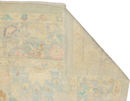 Pastel Bloom - Oushak Afghan Rug (10.10 × 13.8 ft) - 2776