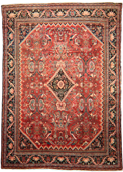 Blossoms in Bloom - Antique Mahal Rug from Persia (10.6 × 14.8 ft) - 2121