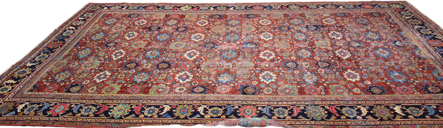 Field of Jewels - Antique Mahal Rug from Persia (10.9 × 16.4 ft) - 1742