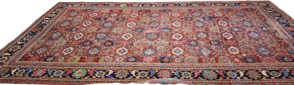 Field of Jewels - Antique Mahal Rug from Persia (10.9 × 16.4 ft) - 1742