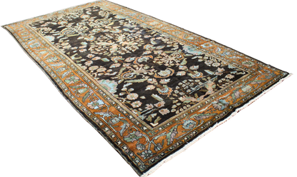 Timeless Drama in Earthy Tones - Antique Lilihan Rug (7.3 × 13.1 ft) - 1556