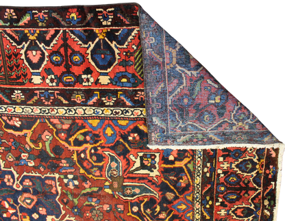 Geometric Bloom - Baktiary Rug from Persia (11.3 × 13.5 ft) - 1752