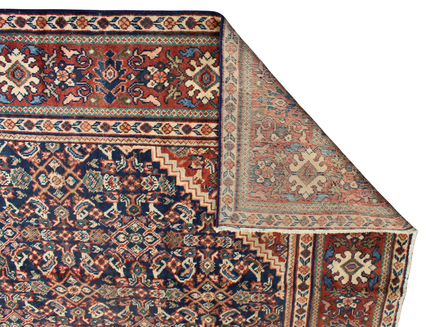 Woven Harmony - Antique Mahal Rug from Persia (10.8 × 14.2 ft) - 1757