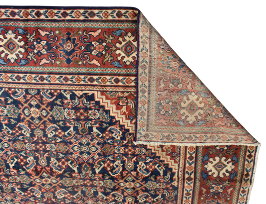 Woven Harmony - Antique Mahal Rug from Persia (10.8 × 14.2 ft) - 1757