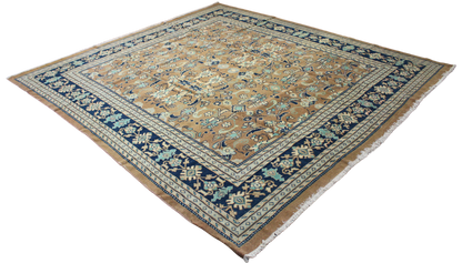 Whispers of Earth and Sky - Antique Mahal Rug from Persia (9.11 × 10.7 ft) - 1626