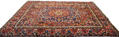 Geometric Bloom - Baktiary Rug from Persia (11.3 × 13.5 ft) - 1752