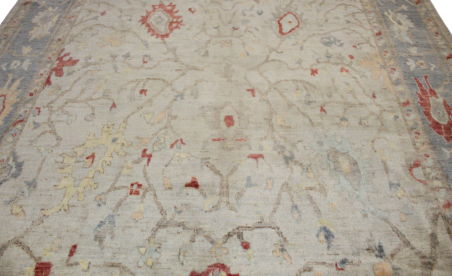Blushed Horizon - Oushak Afghan Rug (9.9×13.3 ft) - 2778
