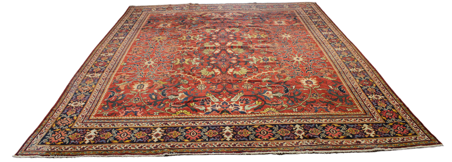 Garden of Symmetry - Antique Mahal Rug from Persia (10.9 × 13.7 ft) - 1761