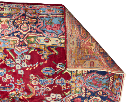 Royal Bloom - Antique Yazd Rug from Persia (11.4 × 16 ft) - 1758