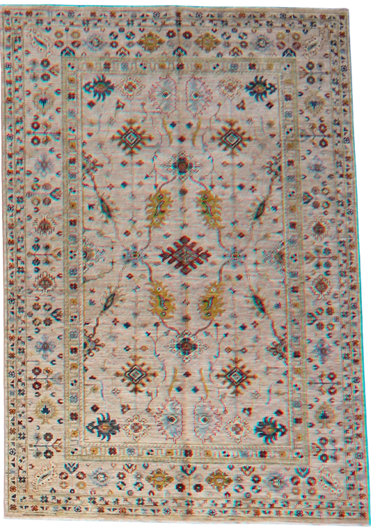 Jewel-Toned Balance - Fine Afghan Rug (5.6 × 8 ft) - 5