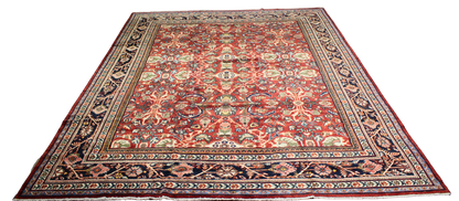 Floral Majesty - Antique Mahal Rug from Persia (10.6 × 13.10 ft) - 1720