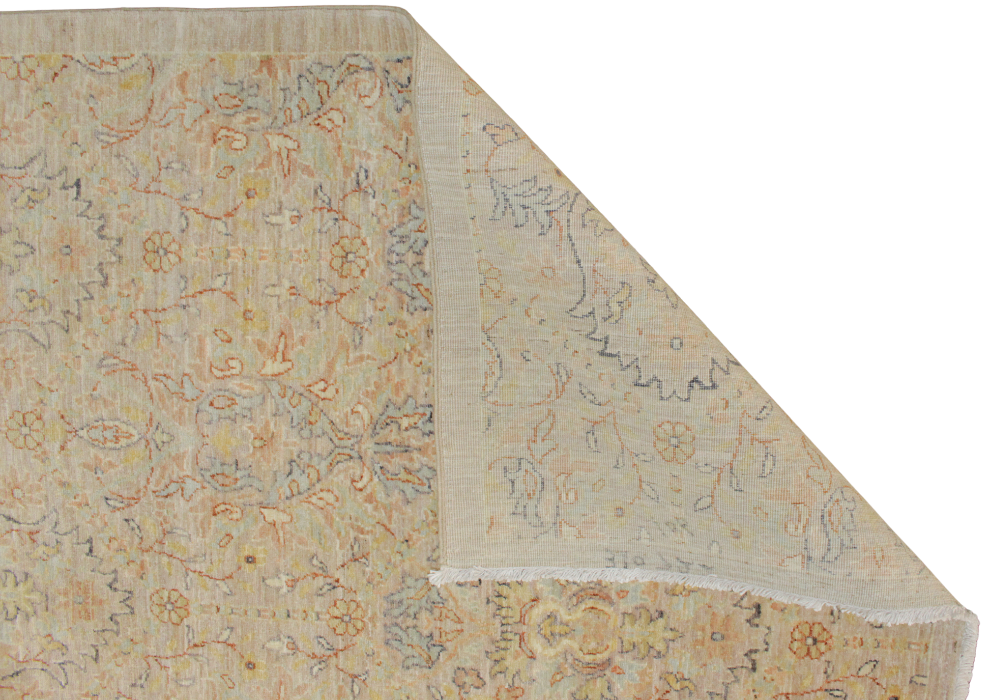 terracotta and sky blue rug