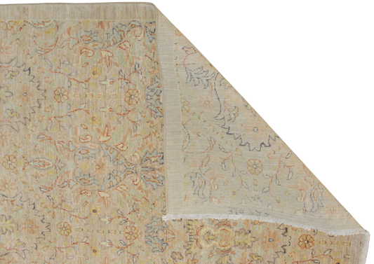 terracotta and sky blue rug