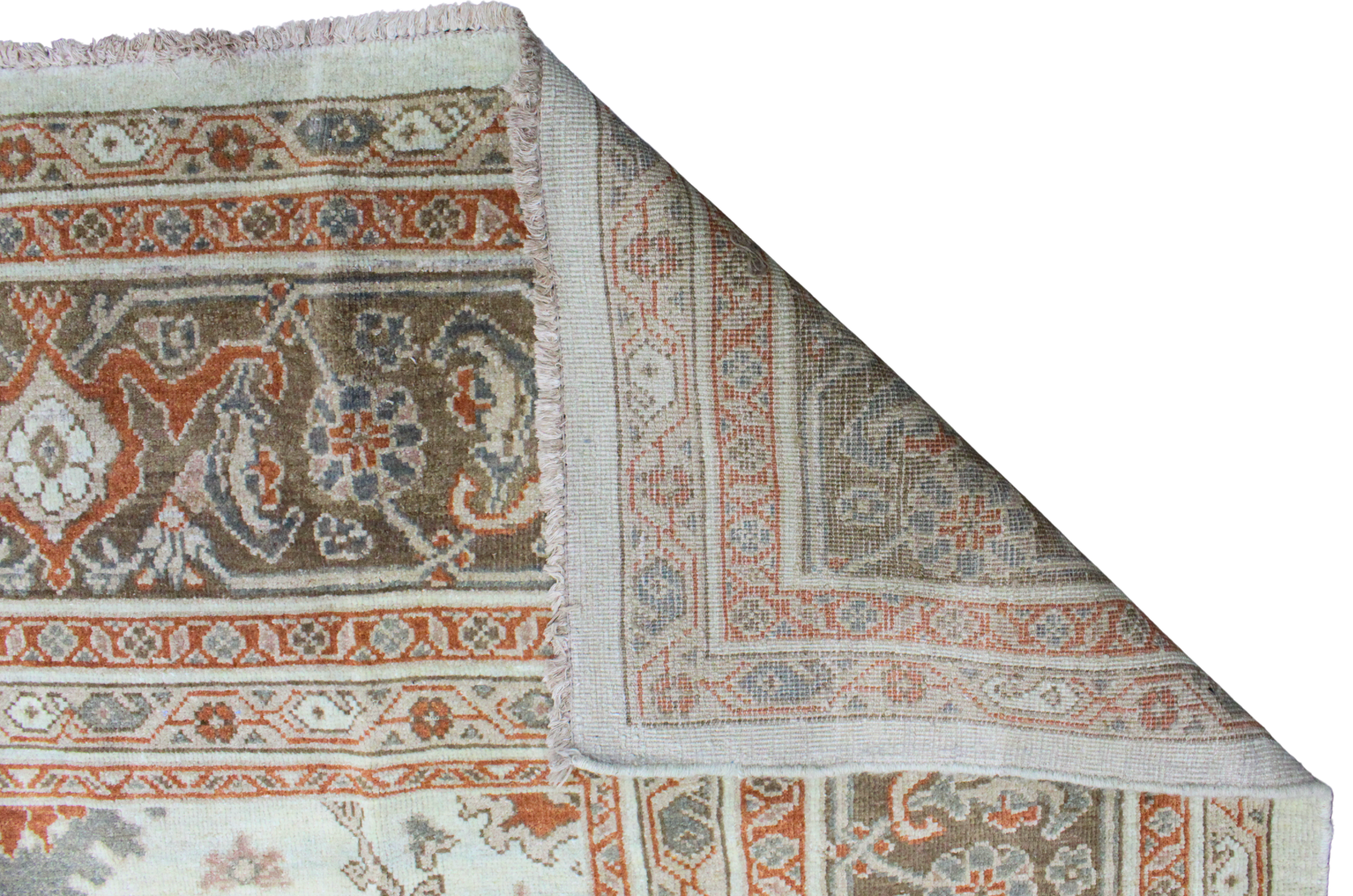 vintage Persian floral rug with boteh motifs